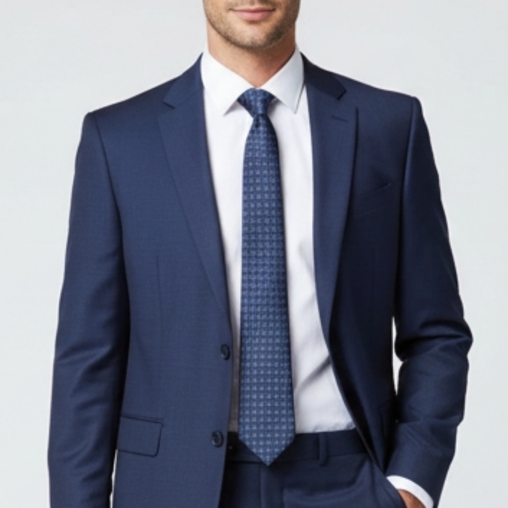 Gianfranco Ferre Navy and Black Geometric Tie